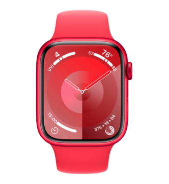 Nieuwe Apple Watch serie 9 45mm Product Red (Rood) aluminium Rode sportband + Cellular. Nieuw, geopende doos. 