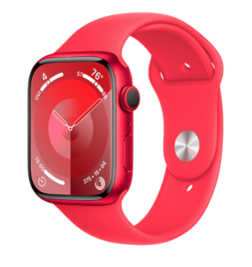 Nieuwe Apple Watch serie 9 45mm Product Red (Rood) aluminium Rode sportband + Cellular. Nieuw, geopende doos. 